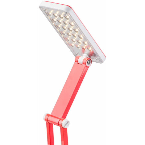 Lampada da scrivania per bambini Lampada da tavolo a LED Lampada da lettura  comodino, pieghevole in rosa bianco, 11x LED 2,5 watt 170 lumen bianco  caldo, LxPxH 35 x 7,5 x 37 cm