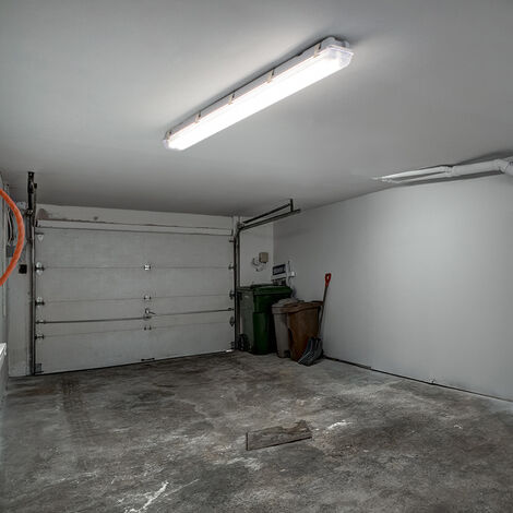 Lampada per vasca da bagno plafoniera per ambienti umidi officina garage  seminterrato tubo fluorescente, IP65, 18