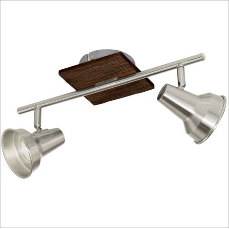 Lampada da soffitto Lampada da soffitto lampada da pranzo LED 2 faretti a soffitto a fiamma con faretti orientabili, metallo nero, 2x 3,3 watt 2x 240 lumen 3000 Kelvin, LxH 41x16,5 cm (1/2)