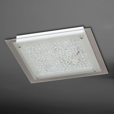 Plafoniera soggiorno plafoniera, vetro a goccia, bordo trasparente, 15W 1200 lumen bianco caldo L xx H 25 x 25 x 5 cm ACTION 976701060300