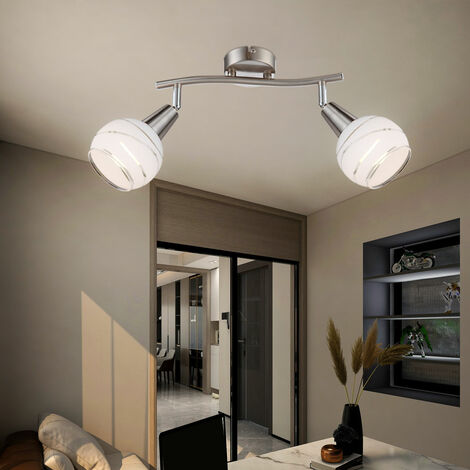 Aigostar Applique con 4 Faretti da Soffitto Orientabili Lampadina GU10  Silver