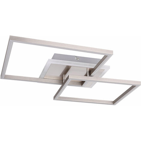 Plafoniera LED ALU faretto bianco opale soggiorno illuminazione design plafoniera angolare 30 watt 1300 lumen bianco caldo 47x43,5x7,5 cm (1/5)