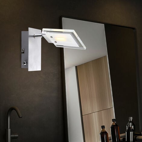 Faretto da parete a LED faretto regolabile cromato lampada soggiorno  illuminazione in vetro