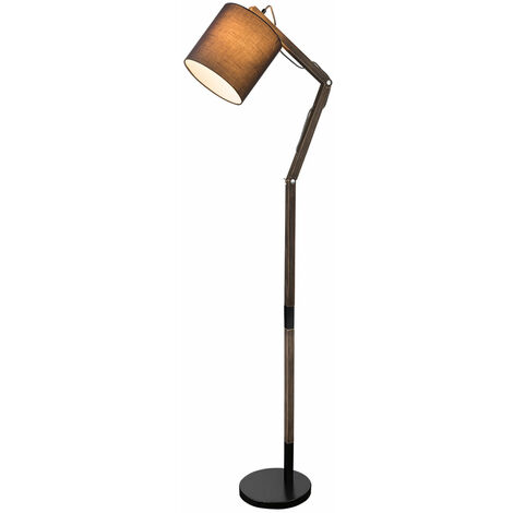 Lampada da terra in legno Lampada con snodo tessile Lampada da terra in  legno orientabile, marrone