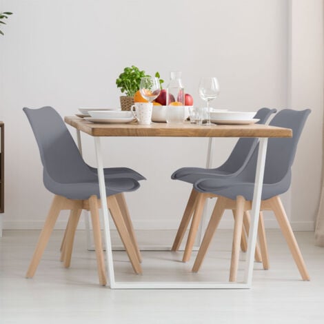 Sedie da sala da pranzo sedie scocca grigio rovere, set di Sedie