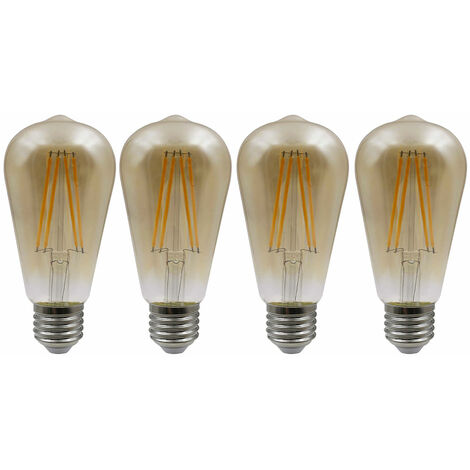 Lampadine vintage Lampadina E27 Lampadine LED a filamento retrò, vetro  ambra, 7 watt 720 lumen 2700