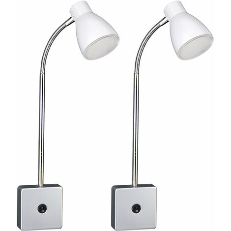 Lampada da lettura,LED luce da letto con montaggio a muro, luce notturna in  alluminio,bianco-caldo,200LM/3000K/3W,angolazione del fascio  luminoso:30°,lunghezza del braccio:38cm (nero, 2 pezzi) : :  Illuminazione