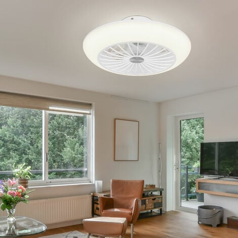 Ventilatore da soffitto con illuminazione Plafoniera silenziosa con  ventilatore Lampada da soffitto camera da letto, funzione