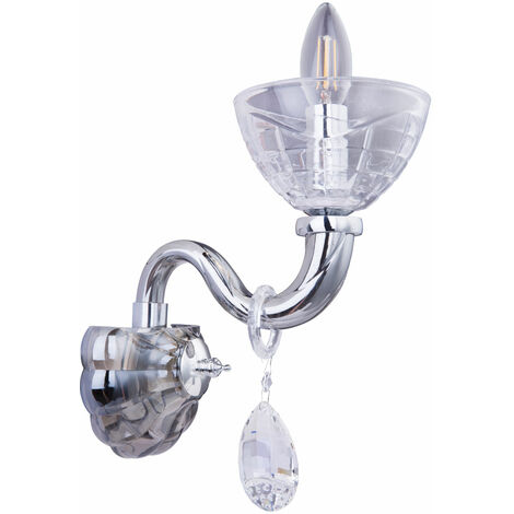 Maison Exclusive - Lampada Da Muro Con Perle Di Cristallo Argento Rettangolare E14 90080710
