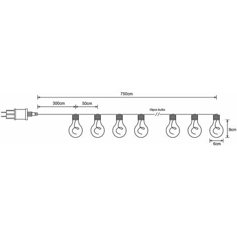 Lampadine LED lucine lampadine color fumo catena luminosa decorazione da  giardino catena luminosa esterna illuminazione per