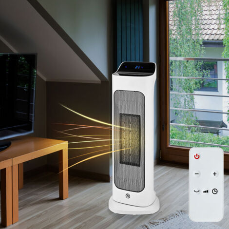 Orbegozo CR 5028 Termoventilatore A Torre In Ceramica 2000W - Oscillante 90°, Termostato, Antiribaltamento, Argento