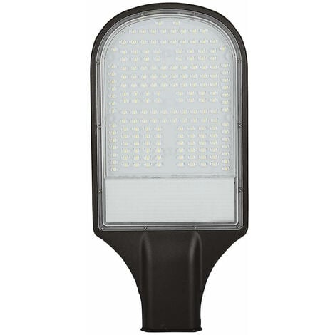 Lampione stradale Luce parcheggio Illuminazione stradale Faretto LED per esterno, grigio alluminio, 100W 8400lm 4000K bianco neutro, LxPxH 46x22x8,8cm