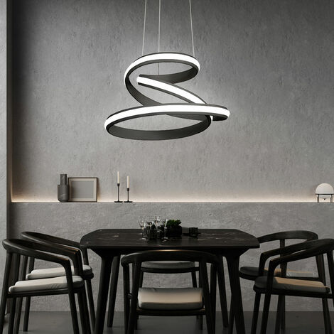 Lampade plafoniere soggiorno appeso tavolo da pranzo lampada moderna nera LED  lampada a sospensione dimmerabile, metallo
