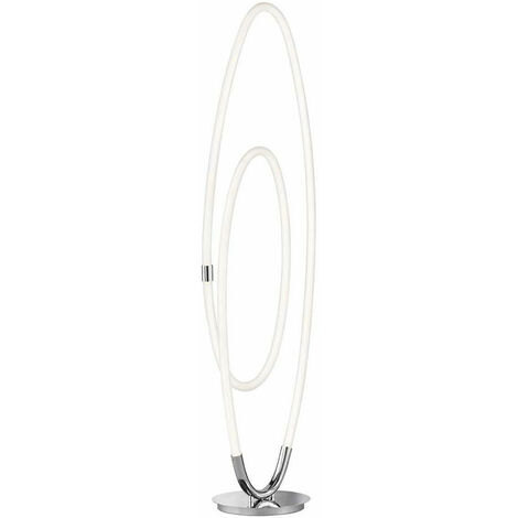 Lampada da terra a LED dimmerabile moderna lampada da soggiorno in piedi lampada da terra cromata curva, metallo, 59W 6700Lm bianco caldo, LxPxH 36x25x140 cm, Wofi 3883.01.01.9000