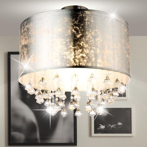 Lindby Coria Plafoniera In Tessuto Nero, Design Moderno Con Dimmer, 40 Cm, Per Soggiorno E Sala Da Pranzo