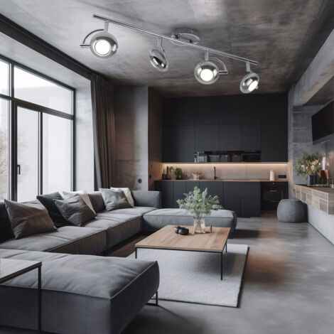 Lampada Da Soffitto LED 6 Fari Orientabili - Nero, 6xGU10, Per Soggiorno, Cucina O Camera - Foto 7