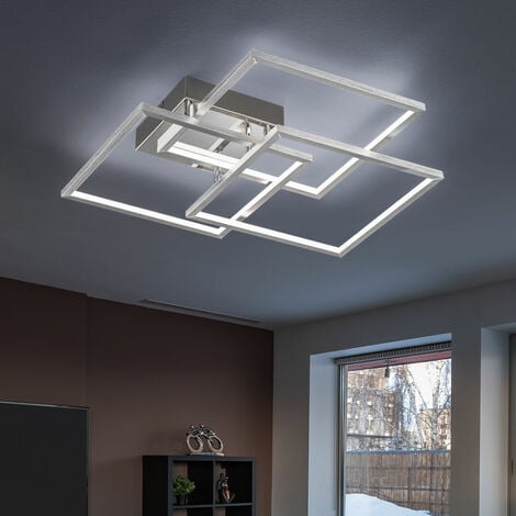 Lampada da soffitto Plafoniera a LED moderna plafoniera soggiorno, lucida, 1x LED 25W 2200Lm 3000K, LxPxH 48x8.5x48 cm, WOFI 9487.03.63.9485