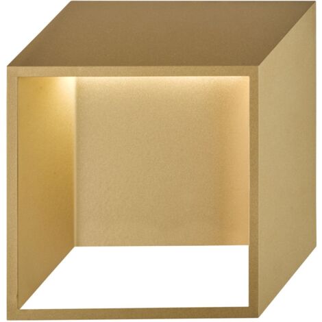 Lampada da parete indoor LED moderna soggiorno parete lampada LED scala indoor color oro, faretto down in metallo, 5.5W 400Lm bianco caldo, LxPxH 25x9.2x25 cm, Wofi 4416.01.15.8000 (1/5)