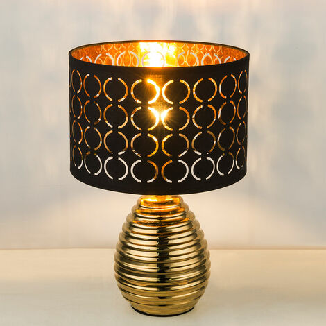 Lampada da tavolo lampada da comodino in oro nero lampada da tavolo per  camera da letto