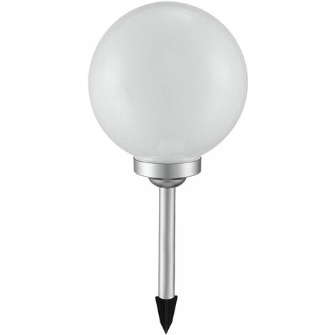 Lampade solari per esterni Lampada da giardino a sfera Picchetto Lampada a sfera solare 30 cm Sfera solare a LED per giardino, bianco argento, 4x LED bianco caldo, PxH 30x66,5 cm