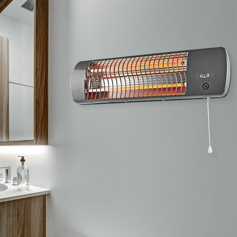 Stufa radiante per montaggio a parete con 1200 watt 2 livelli di  riscaldamento regolabili Termoventilatore Stufa