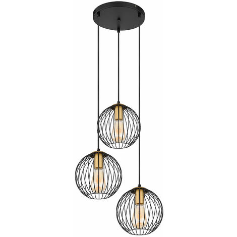 Lampada A Sospensione Eglo Manzanares – 4 Luci, Ottone E Vetro Opalino, Attacco E27, L 97 Cm