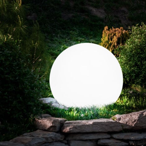 Lampade solari per esterni Lampada da giardino a sfera Picchetto Lampada a sfera solare 30 cm Sfera solare a LED per giardino, bianco argento, 4x LED bianco caldo, PxH 30x66,5 cm
