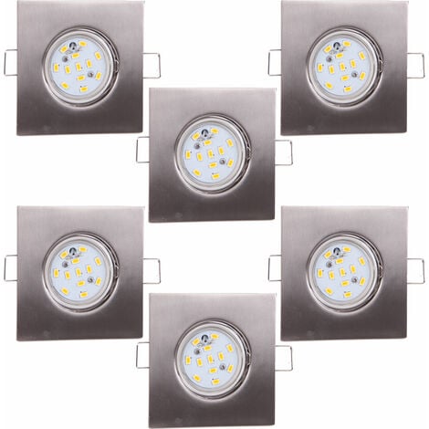 Faretto da incasso per bagno IP44, ferro zinco alluminio spazzolato, LED  6,8 W 430 Lm