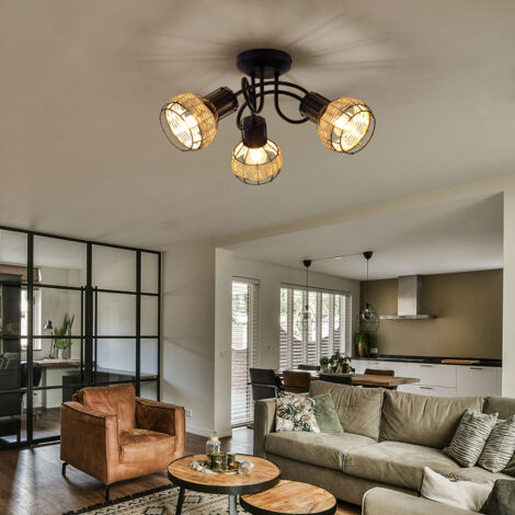 Lampadario Sospensione LynPon 8 Luci | Stile Fattoria Retrò | Legno E MetallO Bianco | Ø81cm - Foto 4