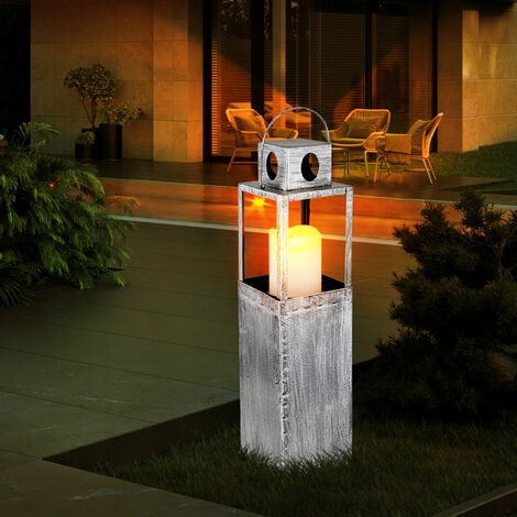 Lanterna solare per esterni Luce solare decorativa a LED Lanterne solari da  giardino per esterni, effetto fuoco, da appendere, candela LED 1200K, LxPxH  13x13x50 cm