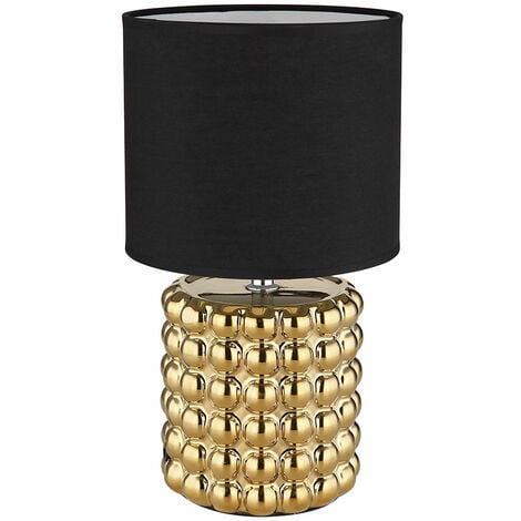 Lampada da tavolo lampada da tavolo da salotto lampada da comodino in  ceramica oro nero, paralume