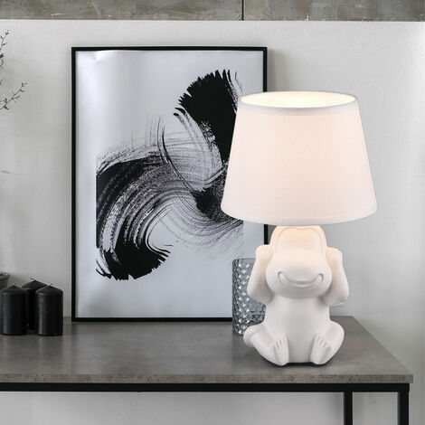 MA MAISON Lampada da Tavolo con Base Tonda in Ceramica - Comodino, Cavo