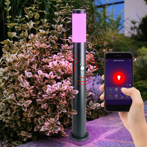 Lutec POLO lampada a parete, LED con rilevatore di movimento antracite