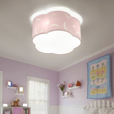 Plafoniera cameretta bambini rosa lampada soffitto nuvola