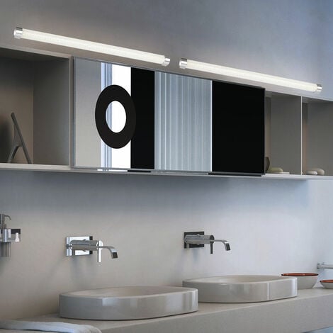 Lampada LED per specchio bagno 30 cm cromo doppia installazione