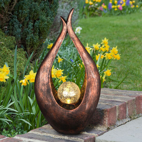 Decorazione da giardino Lampada solare a LED scultura in bronzo lampada  decorativa da esterno, sfera di