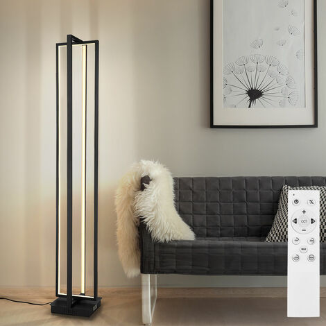 Lampada da terra lampada da soggiorno dimmerabile con telecomando Colonna luminosa a LED circuito CCT, metallo, 1x LED 43W 1500lm 2700-6500K, LxPxH 20x20x123cm (1/5)