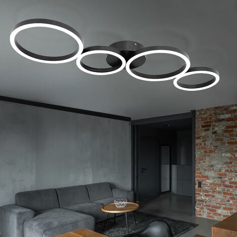 Lampada da soffitto plafoniera LED sala da pranzo soggiorno lampada moderna  LED nero a forma di