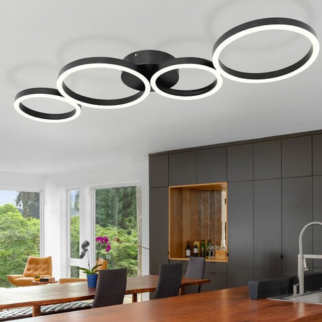 Lampada da soffitto plafoniera LED sala da pranzo soggiorno lampada moderna  LED nero a forma di