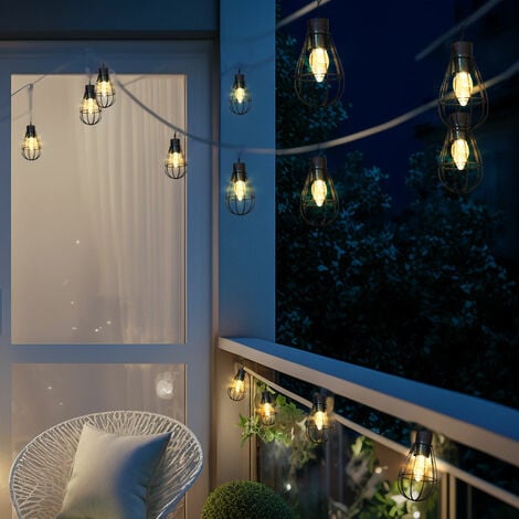 Catena luminosa a LED solare per esterno lampada solare decorazione da  giardino stile retrò, metallo ruggine