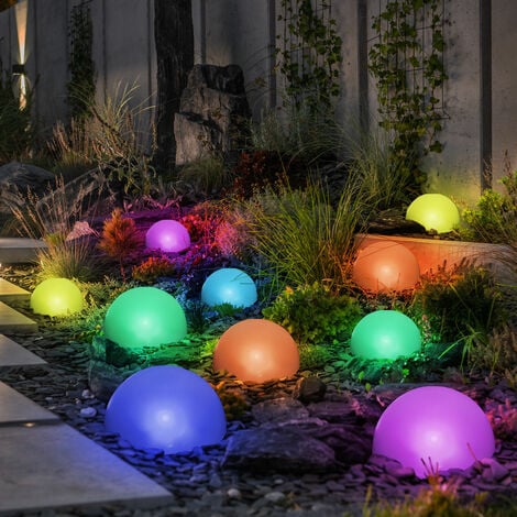 Lampada a energia solare per esterni decorazione da giardino lampada da  percorso semisfera a LED, cambio colore RGB, L 475 cm, set da 10