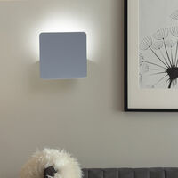 Set di 2 applique LED da parete, bagno, ufficio, specchio, lampade ALU, grigio