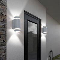 Set di 2 Luci LED da Esterno Parete Lampade Vetro su e giù per facciate di illuminazione da esterno 