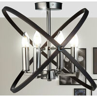 Lampada da soffitto di design a filamento di lampadario ad anelli mobili in un set che comprende lampade a LED