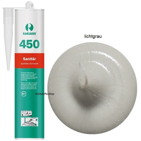 Ramsauer 450 Sanitär Silikon Fugen Dichtstoff 310ml Kartusche lichtgrau