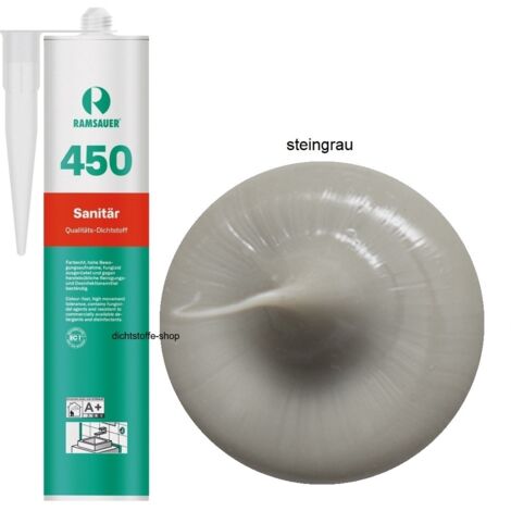 Ramsauer 450 Sanitär Silikon Fugen Dichtstoff 310ml Kartusche steingrau