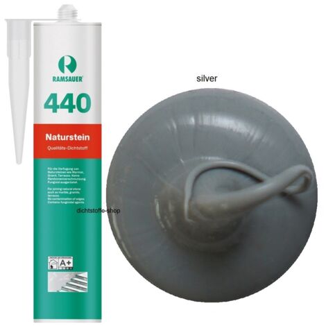 Ramsauer 440 Naturstein Silikon Fugen Dichtstoff 310ml Kartusche silver
