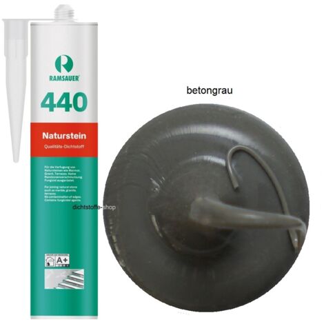Ramsauer 440 Naturstein Silikon Fugen Dichtstoff 310ml Kartusche betongrau