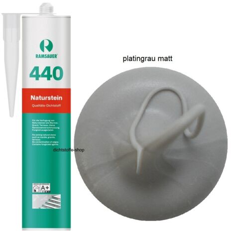 Ramsauer 440 Naturstein Silikon Fugen Dichtstoff 310ml Kartusche platingrau matt