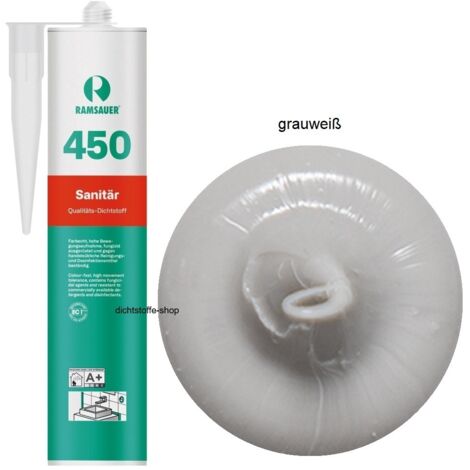 Ramsauer 450 Sanitär Silikon Fugen Dichtstoff 310ml Kartusche grauweiß